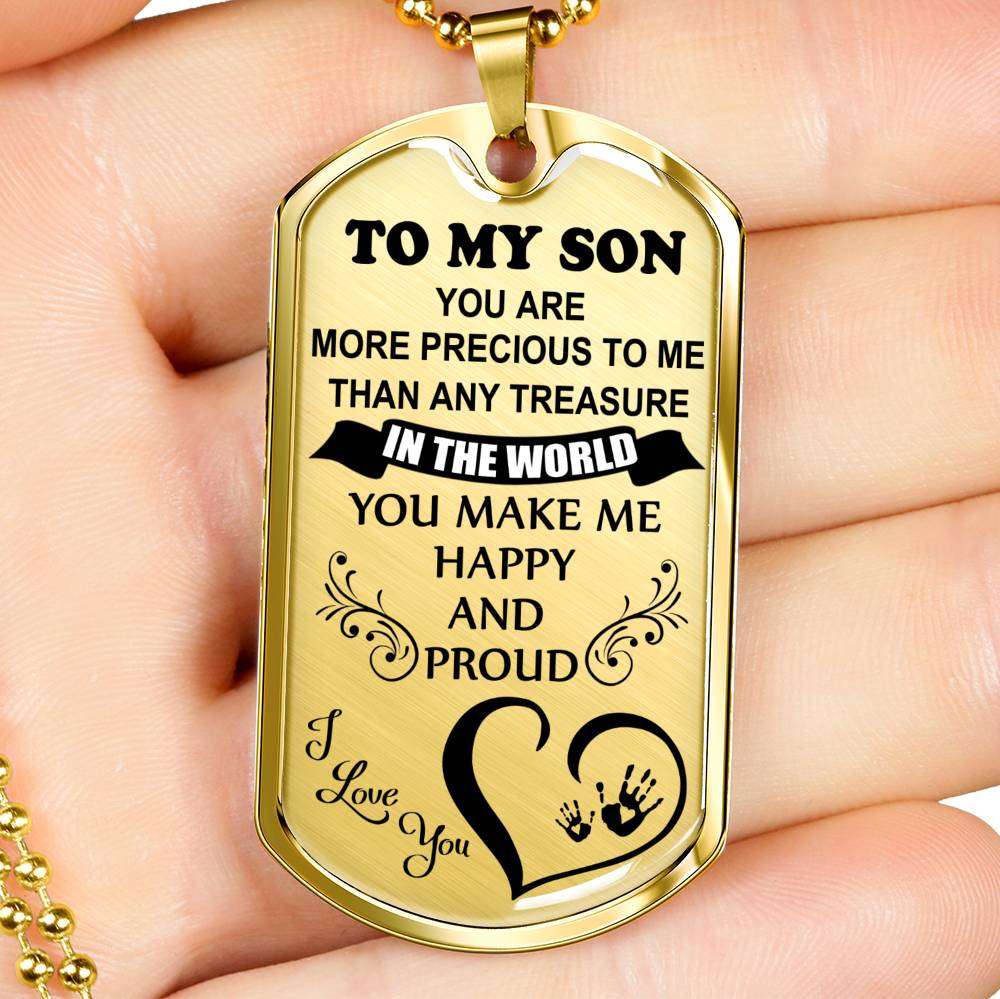 Son Dog Tag, Dog Tag For Son: Gift For Son Dog Tag Necklace-5 Gifts For Son Rakva