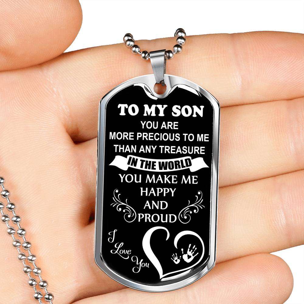 Son Dog Tag, Dog Tag For Son: Gift For Son Dog Tag Necklace-6 Gifts For Son Rakva