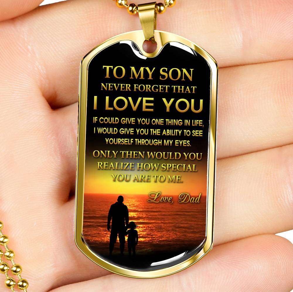 Son Dog Tag, Dog Tag For Son, Gift For Son, Son Necklace, Father And Son Dog Tag-145 Gifts For Son Rakva