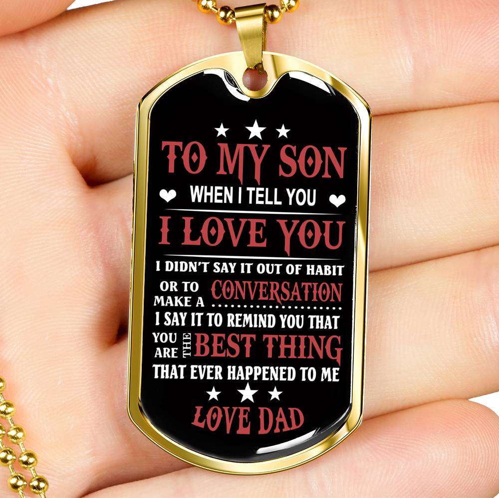 Son Dog Tag, Dog Tag For Son, Gift For Son, Son Necklace, Father And Son Dog Tag-147 Gifts For Son Rakva