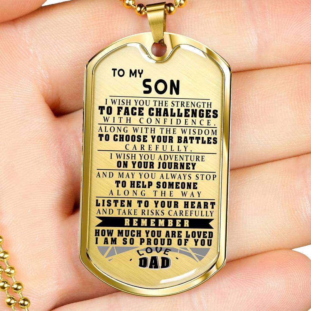 Son Dog Tag, Dog Tag For Son, Gift For Son, Son Necklace, Father And Son Dog Tag-16 Gifts For Son Rakva
