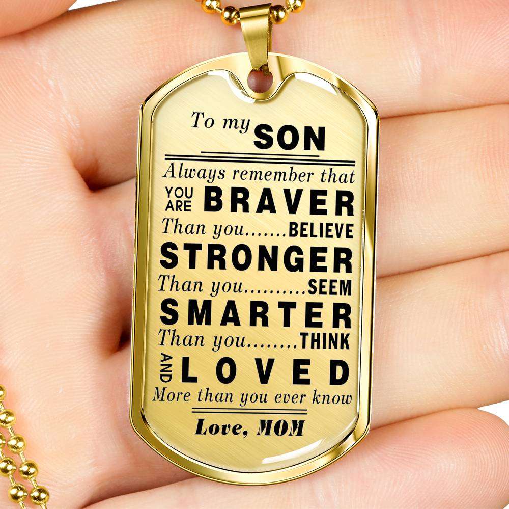 Son Dog Tag, Dog Tag For Son, Gift For Son, Son Necklace, Father And Son Dog Tag-161 Gifts For Son Rakva