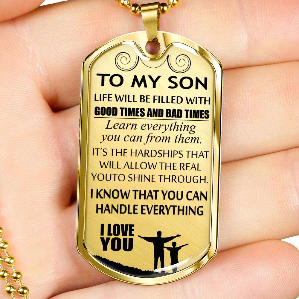 Son Dog Tag, Dog Tag For Son, Gift For Son, Son Necklace, Father And Son Dog Tag-184 Gifts For Son Rakva