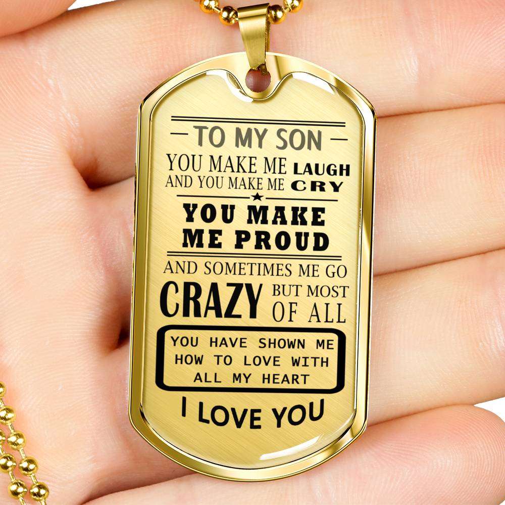 Son Dog Tag, Dog Tag For Son, Gift For Son, Son Necklace, Father And Son Dog Tag-187 Gifts For Son Rakva