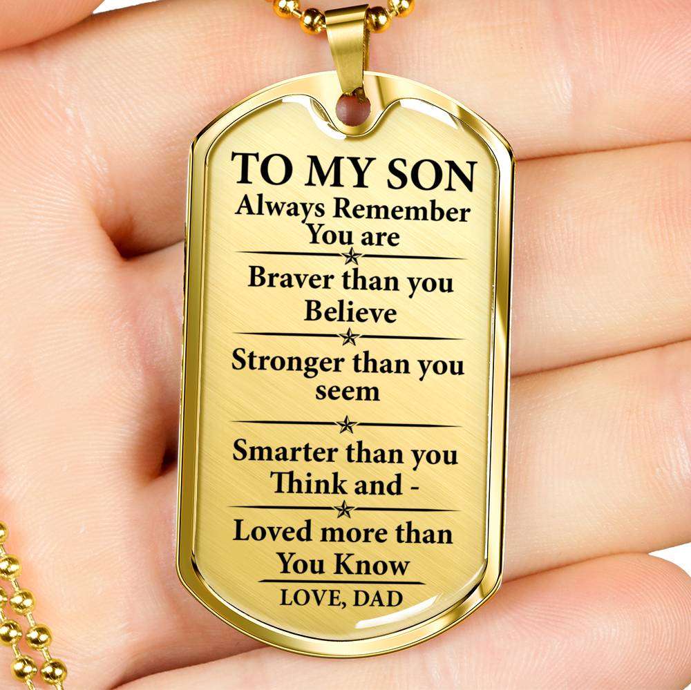 Son Dog Tag, Dog Tag For Son, Gift For Son, Son Necklace, Father And Son Dog Tag-191 Gifts For Son Rakva