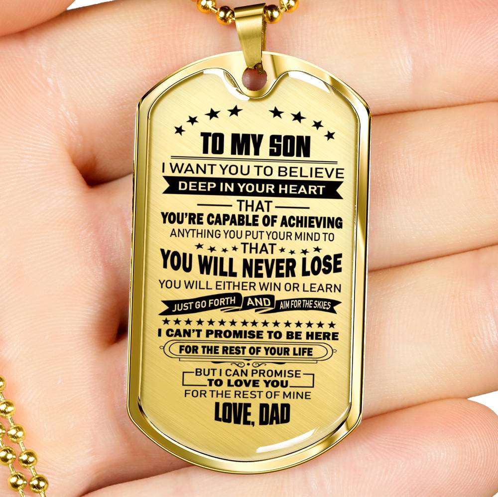 Son Dog Tag, Dog Tag For Son, Gift For Son, Son Necklace, Father And Son Dog Tag-193 Gifts For Son Rakva