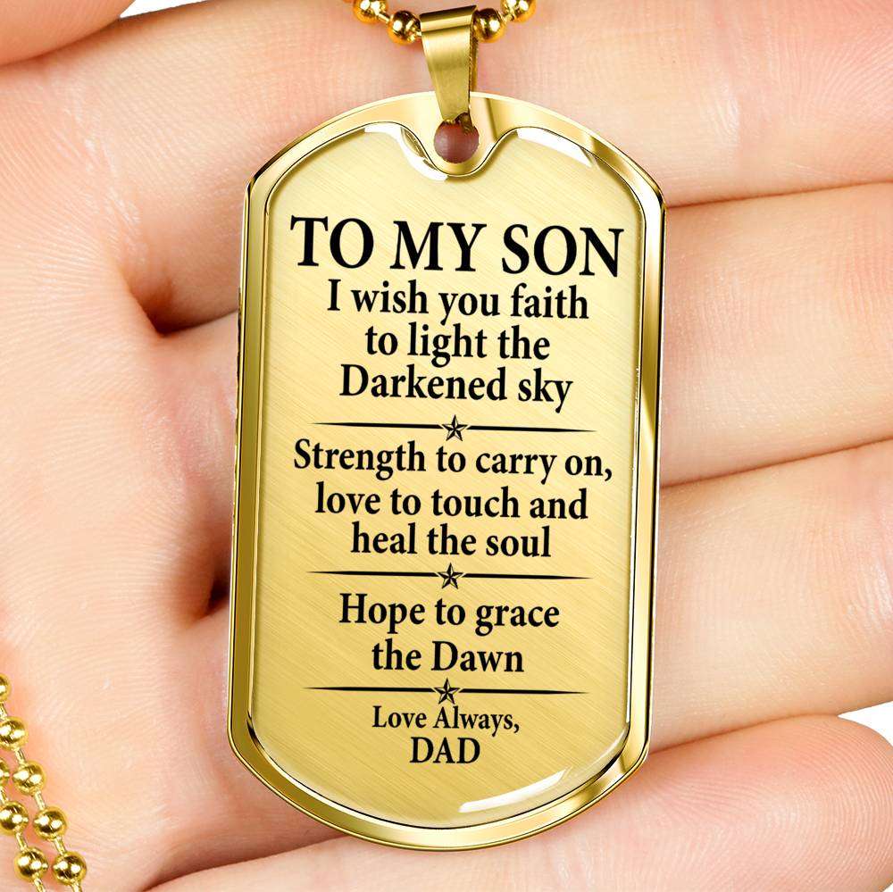 Son Dog Tag, Dog Tag For Son, Gift For Son, Son Necklace, Father And Son Dog Tag-198 Gifts For Son Rakva