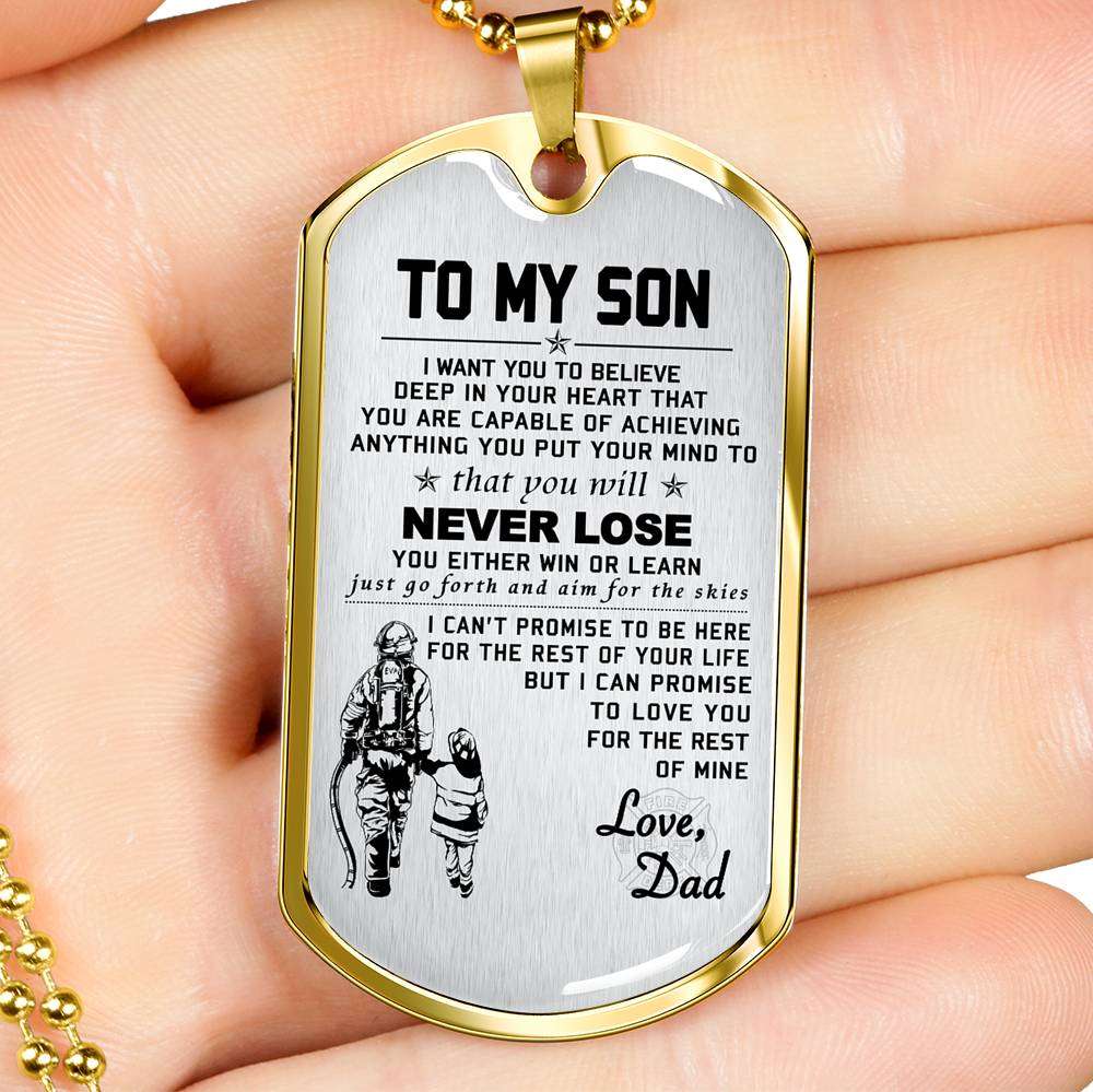 Son Dog Tag, Dog Tag For Son, Gift For Son, Son Necklace, Father And Son Dog Tag-24 Gifts For Son Rakva