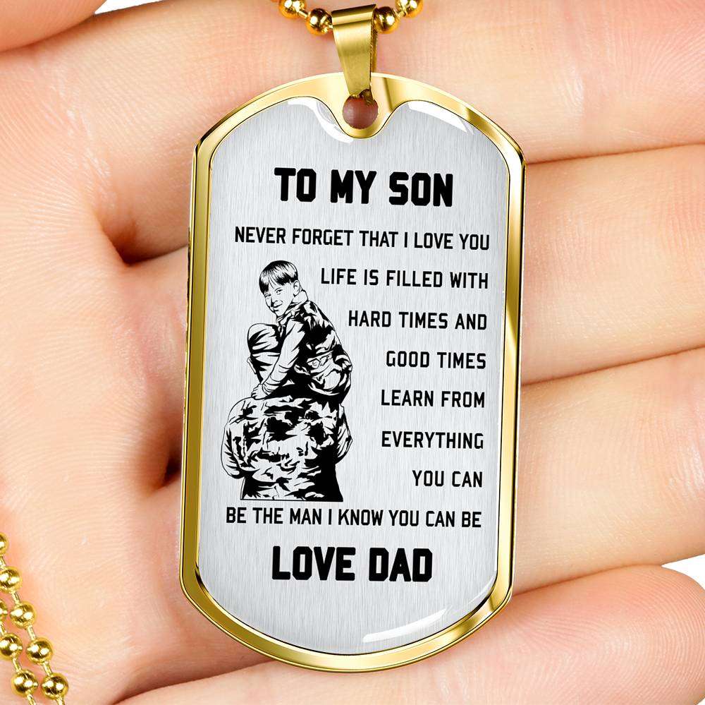 Son Dog Tag, Dog Tag For Son, Gift For Son, Son Necklace, Father And Son Dog Tag-35 Gifts For Son Rakva