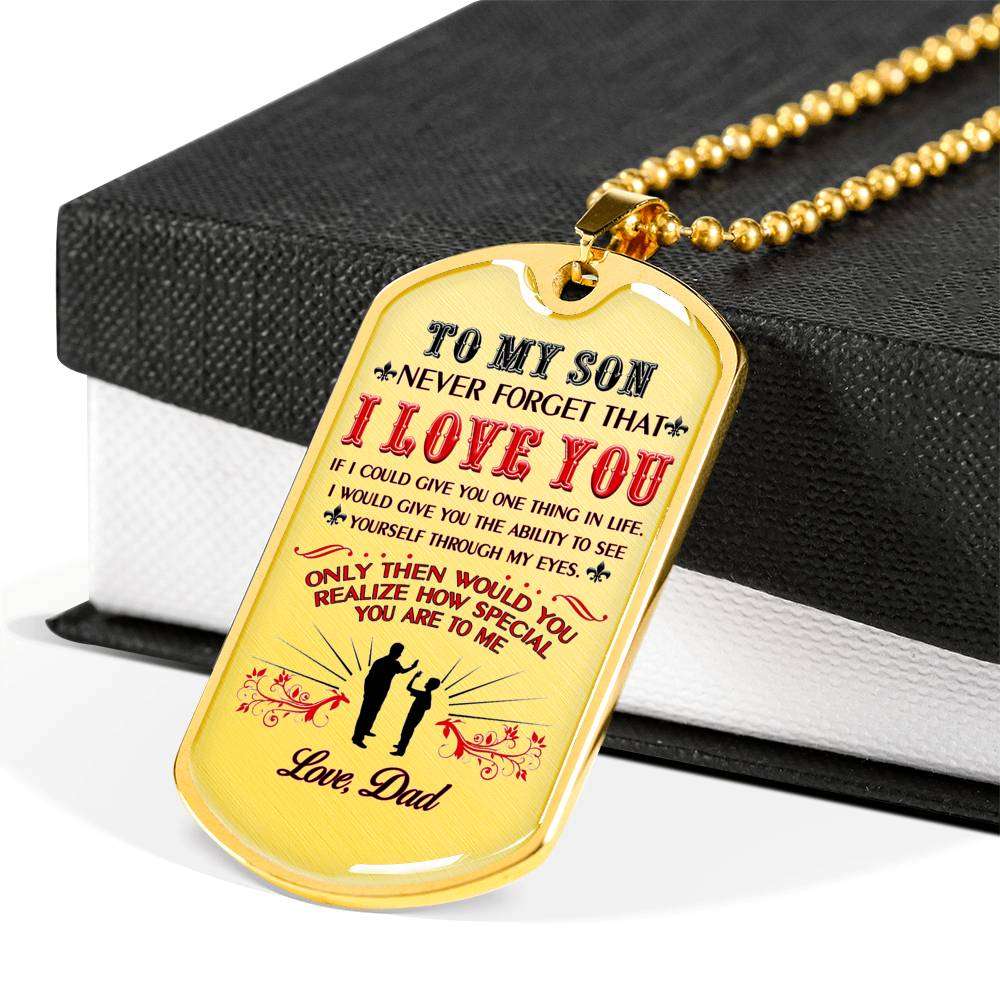 Son Dog Tag, Dog Tag For Son, Gift For Son, Son Necklace, Father And Son Dog Tag-42 Gifts For Son Rakva
