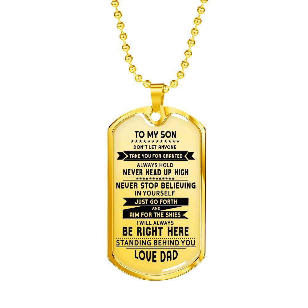 Son Dog Tag, Dog Tag For Son, Gift For Son, Son Necklace, Father And Son Dog Tag-44 Gifts For Son Rakva