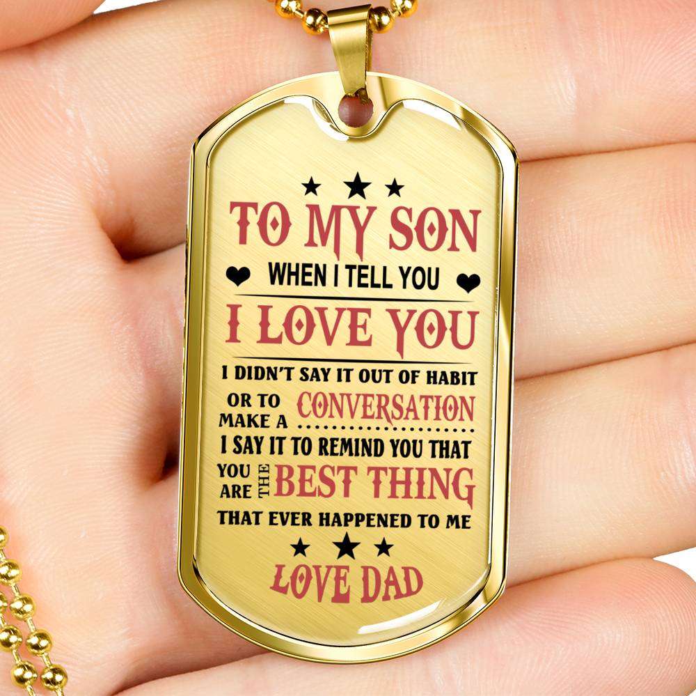 Son Dog Tag, Dog Tag For Son, Gift For Son, Son Necklace, Father And Son Dog Tag-67 Gifts For Son Rakva