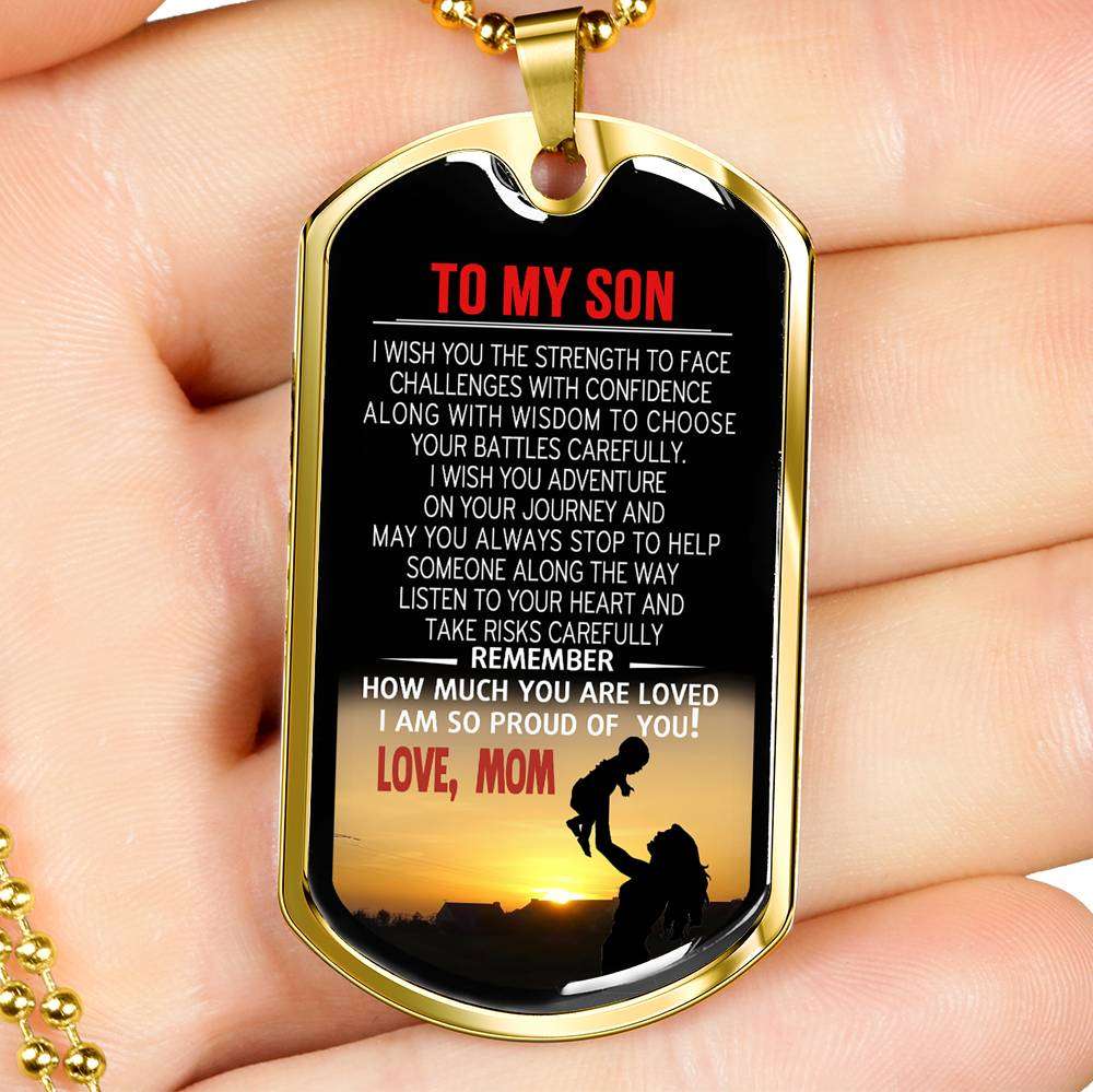 Son Dog Tag, Dog Tag For Son, Gift For Son, Son Necklace, Father And Son Dog Tag-90 Gifts For Son Rakva