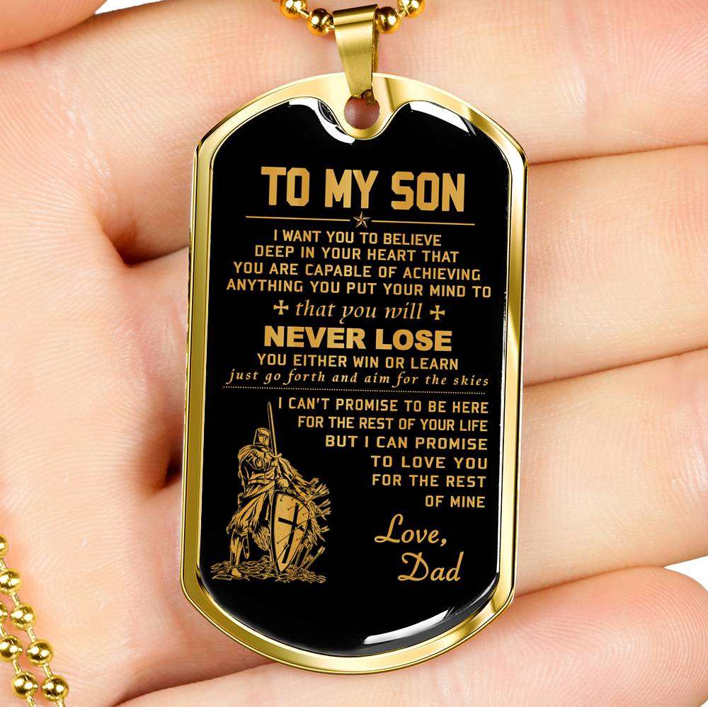 Son Dog Tag, Dog Tag For Son, Gift For Son, Son Necklace, Father And Son Dog Tag-99 Gifts For Son Rakva