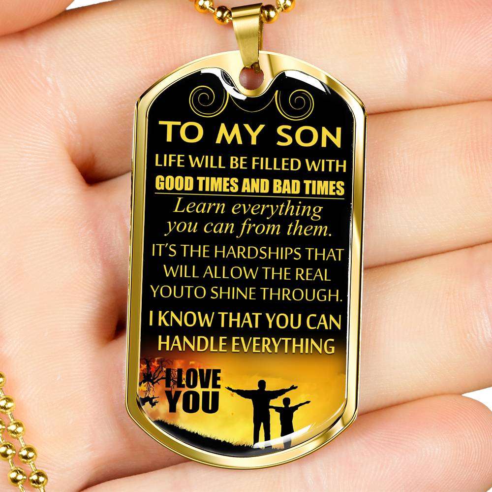 Son Dog Tag, Dog Tag For Son, Necklace Gift For Son, Father And Son Dog Tag-14 Gifts For Son Rakva