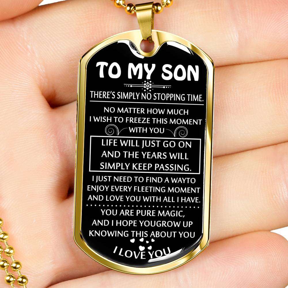 Son Dog Tag, Dog Tag For Son, Necklace Gift For Son, Father And Son Dog Tag-16 Gifts For Son Rakva