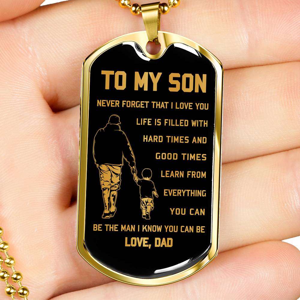 Son Dog Tag, Dog Tag For Son, Necklace Gift For Son, Father And Son Dog Tag-4 Gifts For Son Rakva
