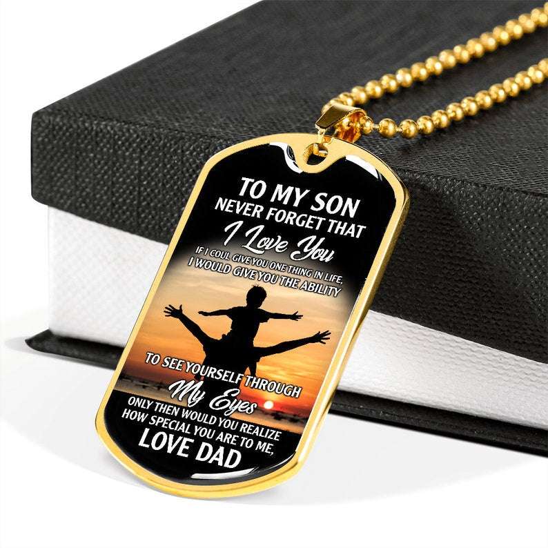 Son Dog Tag, Engravable Gift From Dad To Son, Birthday, Father’S Day, Christmas, Easter, Child, Teenager, Man Gifts For Son Rakva