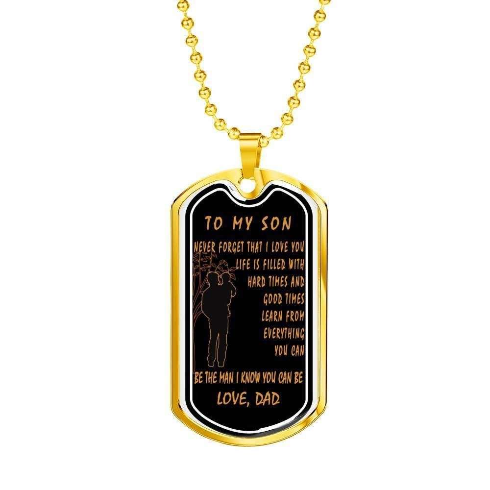 Son Dog Tag, Learn From Everything You Can Dog Tag Military Chain Necklace For Son V3 Gifts For Son Rakva
