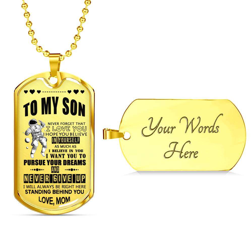 Son Dog Tag, To My Son: Dog Tag For Son, Amazing Gift For Son From Mom, Mom And Son Dog Tag Gifts For Son Rakva