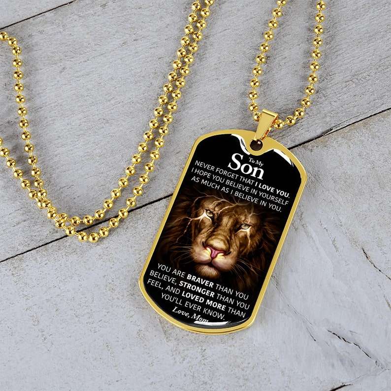 Son Dog Tag, To My Son Dog Tag Necklace, Gift For Son From Mom, Mother Son Necklace, Son Birthday Gift, To Son From Mom Gifts For Son Rakva