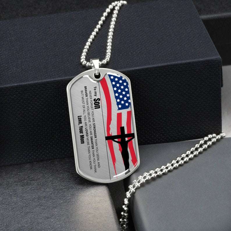 Son Dog Tag, To My Son Dog Tag Necklace, Gift For Son, Son Gift From Mom, Gift For Son Birthday Gift, Christian Gifts For Son Rakva