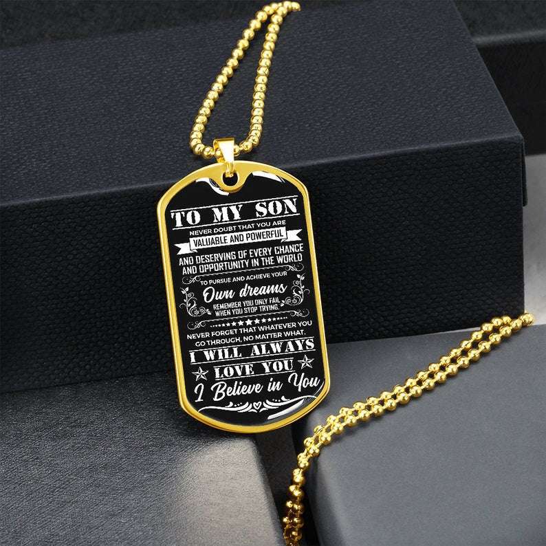Son Dog Tag, To My Son Dog Tag Necklace, Mom To Son Necklace, Necklace For Son, Son Birthday Graduation Gift Gifts For Son Rakva