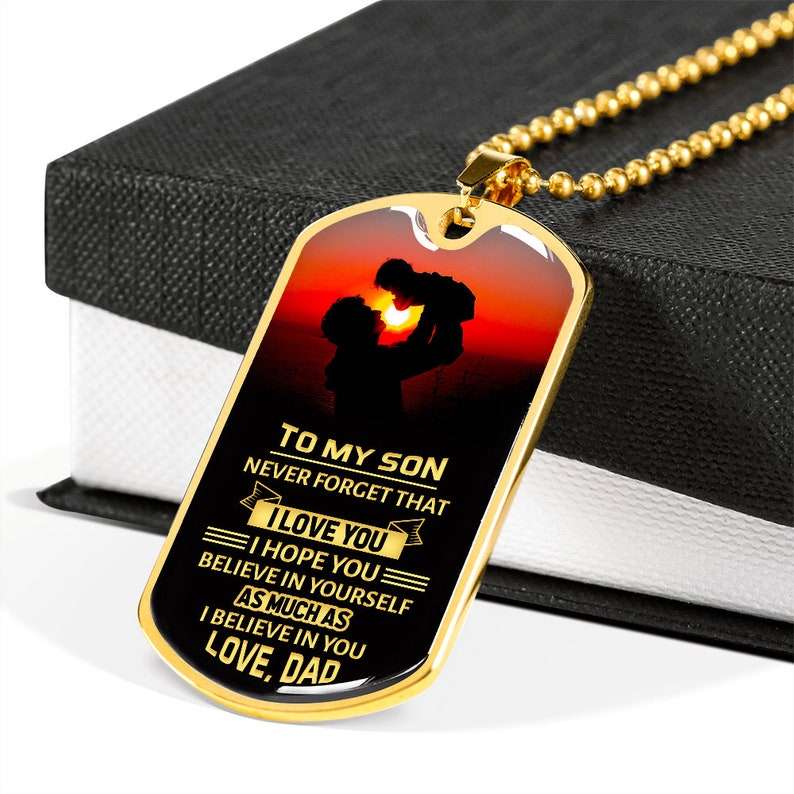 Son Dog Tag, To My Son From Dad, Gift For Son Dog Tag Necklace Gifts For Son Rakva