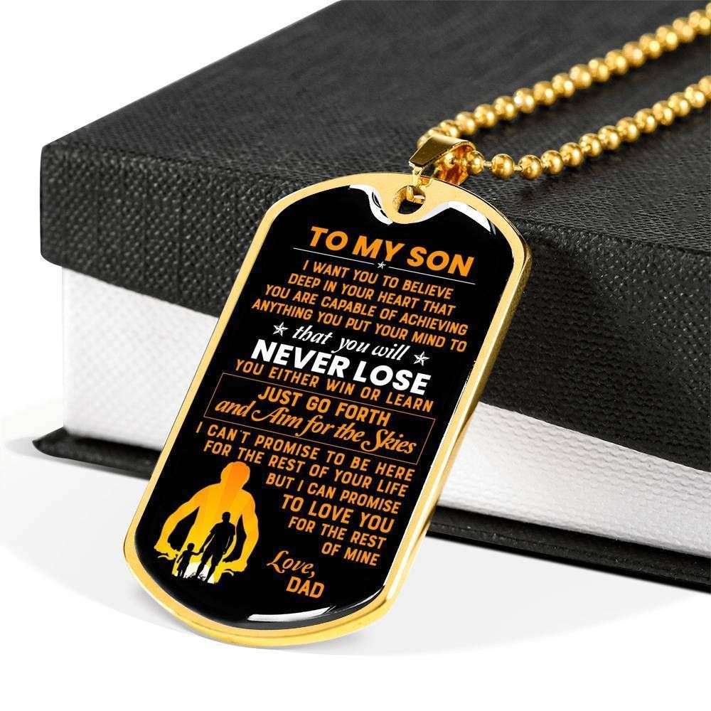 Son Dog Tag “ To My Son I Want You To Believe Deep In Your Heart’ Luxury Dog Tag Military Chain Necklace Gifts For Son Rakva