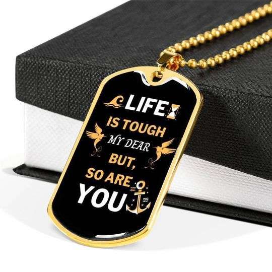 Son Dog Tag, To My Son Life Is Touch But So You’Re Dog Tag Necklace Gifts For Son Rakva