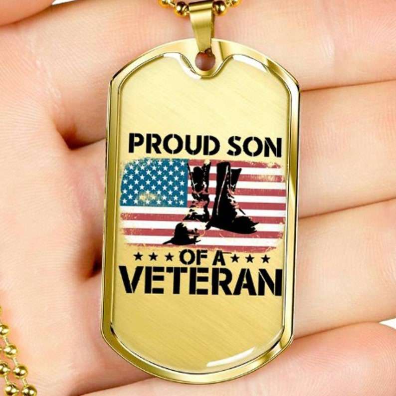 Son Dog Tag, Veteran Necklace, Gift For Veteran, Gift For Son, Veteran Gift, Veteran Dog Tag, Veteran Gift Gifts For Son Rakva