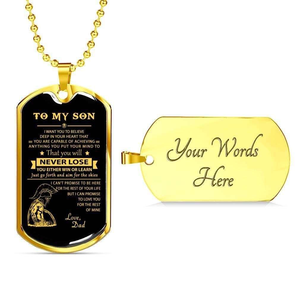 Son Dog Tag “ You’Ll Never Lose Dog Tag Military Chain Necklace Gift For Son Gifts For Son Rakva