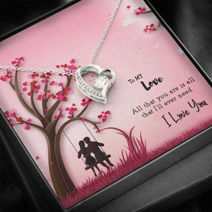 Special Romantic Gift To Your Love Pure Silver Pendant Message Card  Combo Gift Box Rakva