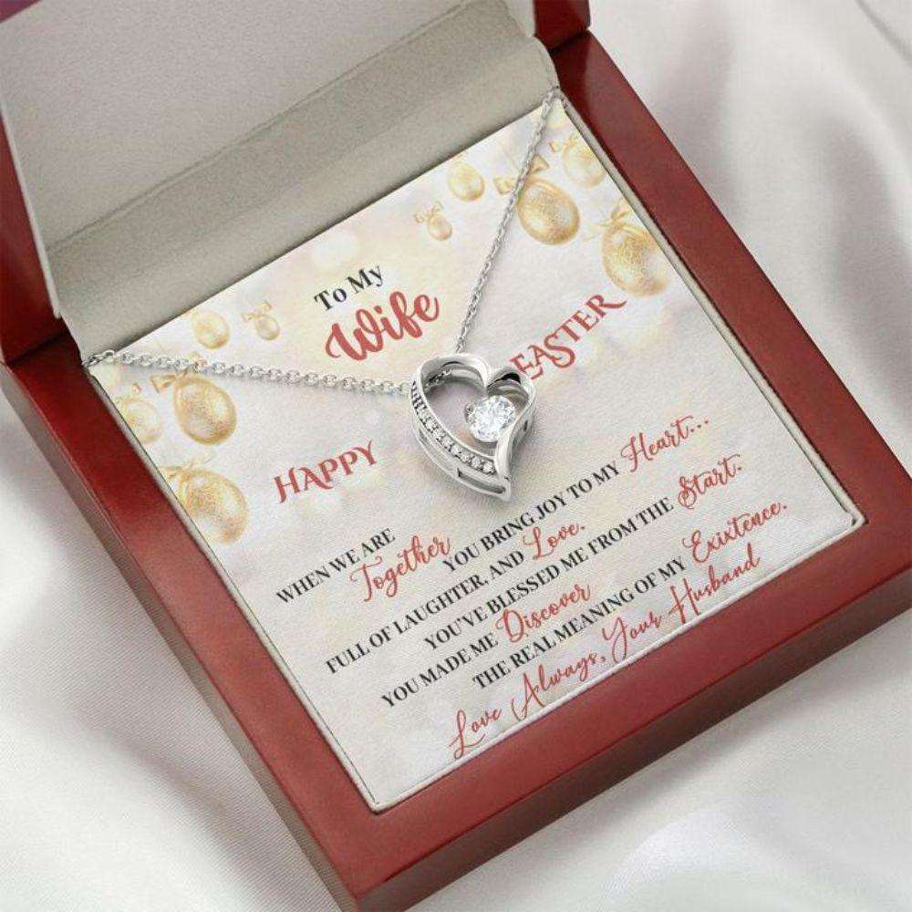 Wife Necklace, Easter Gift To Wife “ Easter Present Gift Necklace Message Card “ For Karwa Chauth Rakva