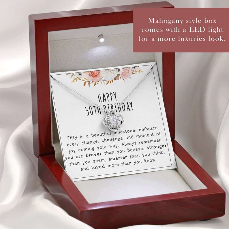 Wife Necklace, Mom Necklace, 50Th Birthday Necklace Gift For Woman, Fifty Birthday Necklace Gifts, Fifty Birthday Necklace For Karwa Chauth Rakva