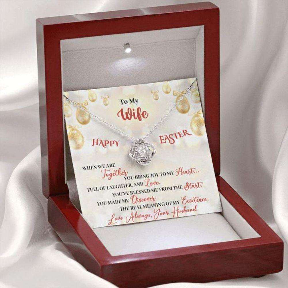 Wife Necklace, Necklace For Easter For Wife “ Easter Gift To Wife “ Gift Necklace Message Card For Karwa Chauth Rakva