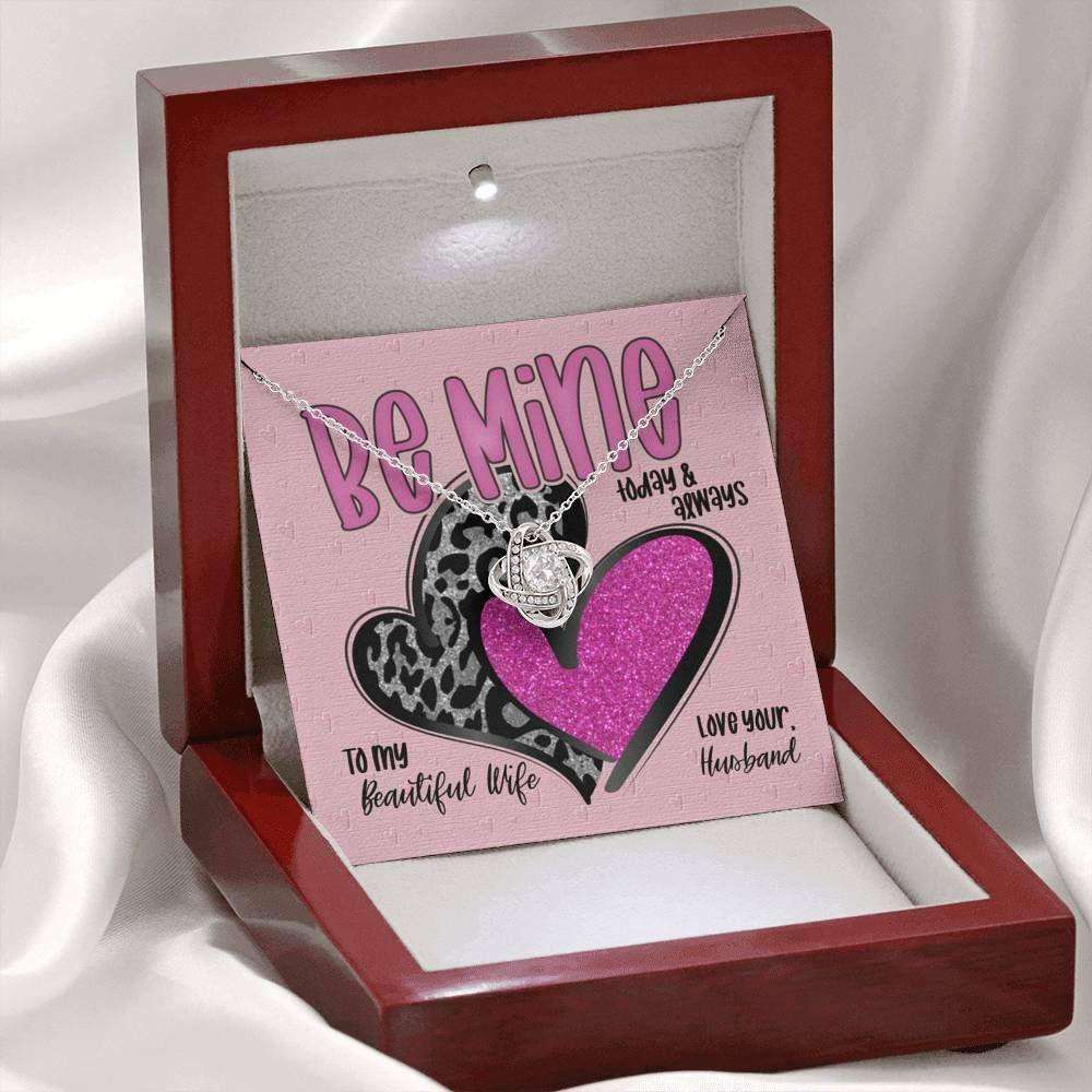 Wife Necklace, Necklace Love Knot Pendant Valentines Gift For Wife, Girlfriend “ Be Mine Hearts For Karwa Chauth Rakva