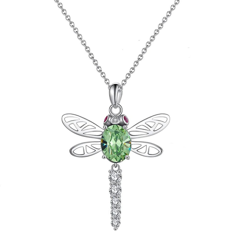 Whimsical Flight – Swarovski Crystal Dragonfly Necklace | 925 Sterling Silver Pendant Set by Rakva