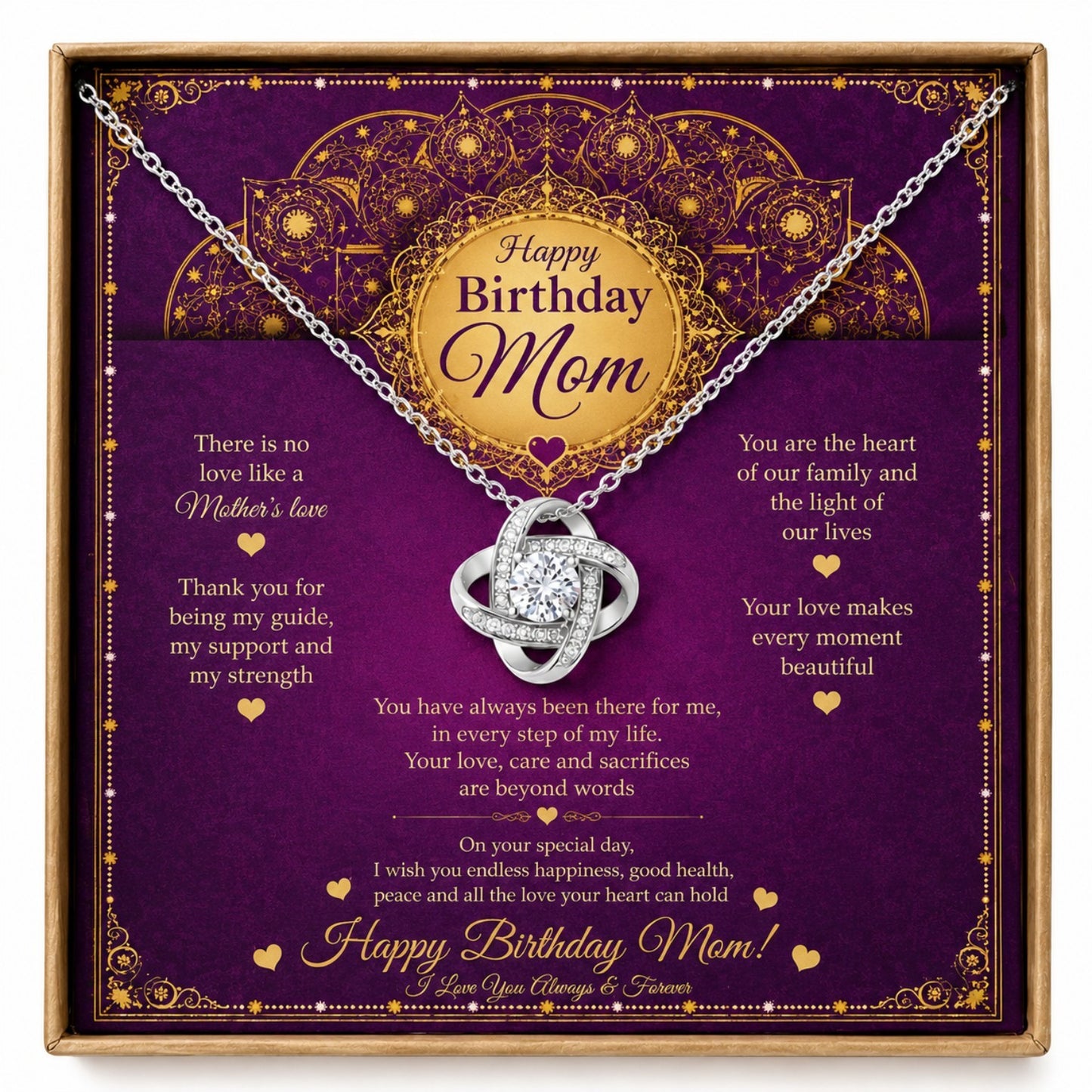 Rakva 925 Sterling Silver Birthday Necklace for Mom – Happy Birthday Mom Jewelry Gift from Daughter Son, Heartfelt Mother’s Birthday Gift