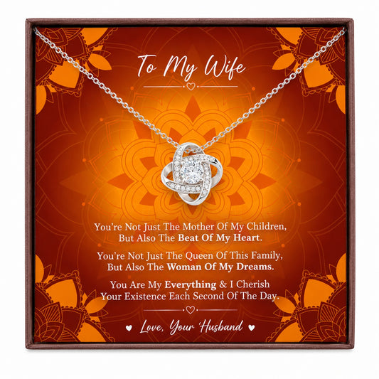 Rakva 925 Sterling Silver Wife Necklace, To My Wife Love Knot Pendant, Romantic Gift for Wife