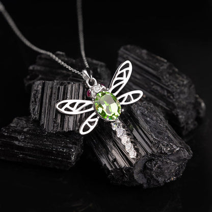 Whimsical Flight – Swarovski Crystal Dragonfly Necklace | 925 Sterling Silver Pendant Set by Rakva