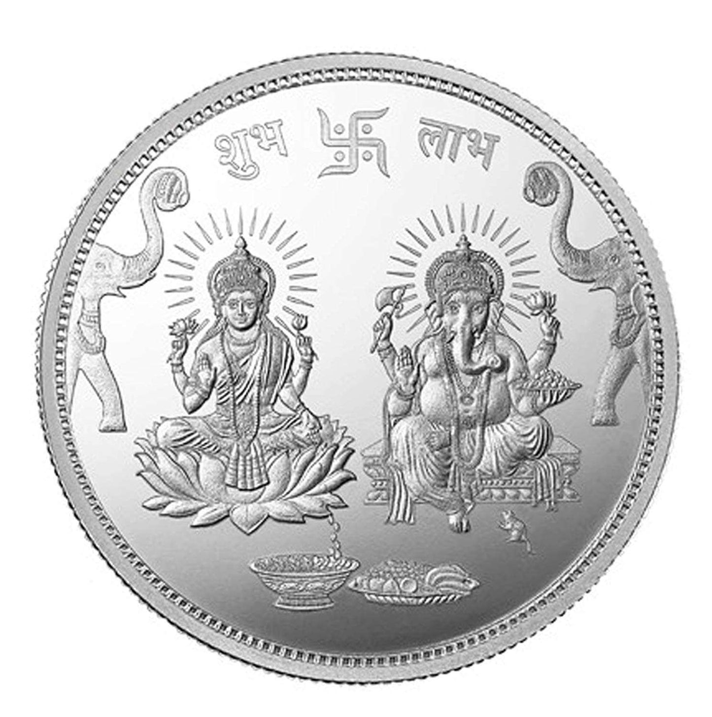 999.9 Purity Ganesh Lakshmi ji Silver Coins With Gift Wrap For Diwali ( Pack Of 4 )