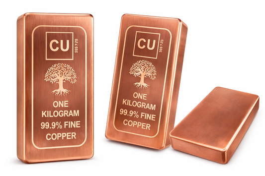1 KG Copper Bar 99.9% Pure Fine Copper Bullion – 1 Kilogram Investment Grade Copper Ingot