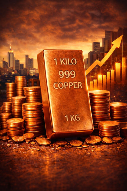 1 KG Copper Bar 99.9% Pure Fine Copper Bullion – 1 Kilogram Investment Grade Copper Ingot