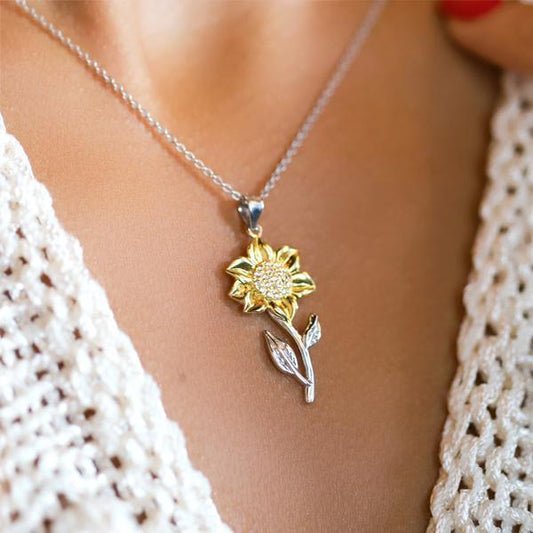 Golden Sunflower Sterling Silver Pendant Necklace By Rakva
