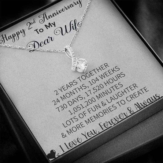 2nd Anniversary Gift For Wife - Pure Silver Pendant With Message Card For Karwa Chauth Rakva