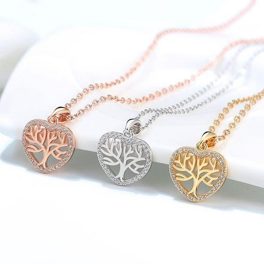 Tree of Life Heartbeat: Pure Silver Mini Pendant Necklace Set