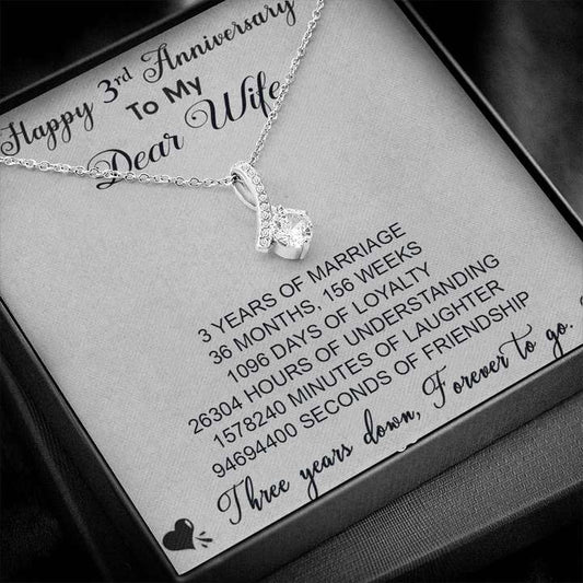 3Rd Anniversary Gift For Wife - Pure Silver Pendant With Message Card For Karwa Chauth Rakva