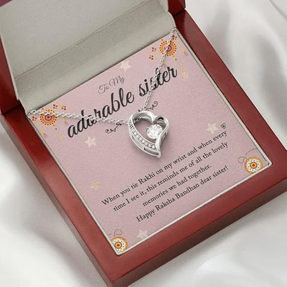 Best Jewelry Gift to Sister for Rakhi - Pure Silver Pendant and Message Card Gift Box