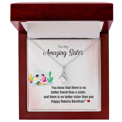 Heartfelt Gift to Sister on Rakhi - Pure Silver Pendant and Message Card Gift Box